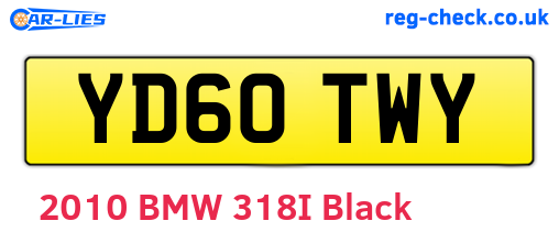 YD60TWY are the vehicle registration plates.