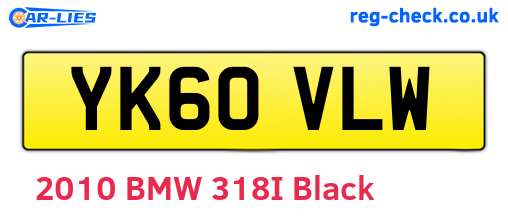 YK60VLW are the vehicle registration plates.