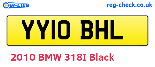 YY10BHL are the vehicle registration plates.