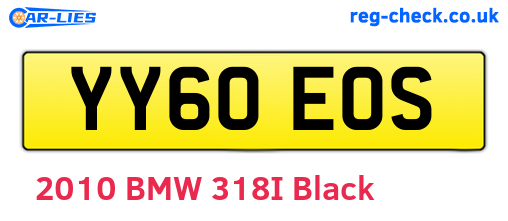 YY60EOS are the vehicle registration plates.