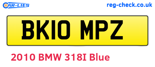 BK10MPZ are the vehicle registration plates.