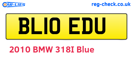BL10EDU are the vehicle registration plates.