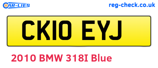 CK10EYJ are the vehicle registration plates.