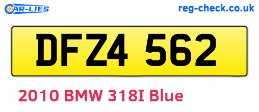DFZ4562 are the vehicle registration plates.