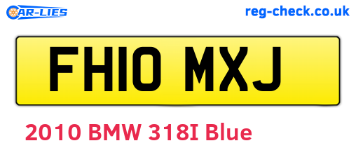 FH10MXJ are the vehicle registration plates.