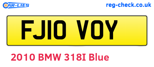 FJ10VOY are the vehicle registration plates.
