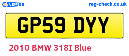 GP59DYY are the vehicle registration plates.