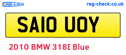 SA10UOY are the vehicle registration plates.