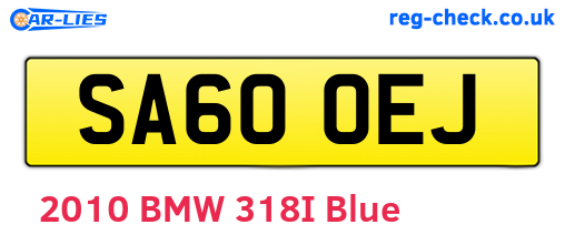 SA60OEJ are the vehicle registration plates.