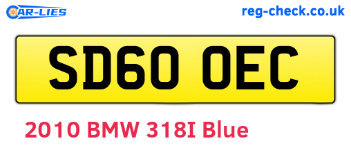 SD60OEC are the vehicle registration plates.