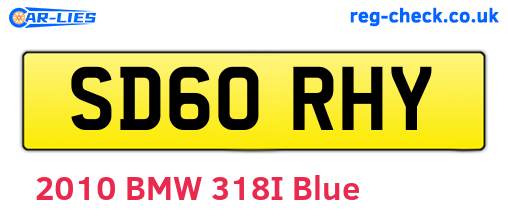 SD60RHY are the vehicle registration plates.