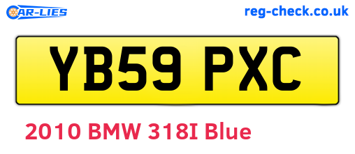 YB59PXC are the vehicle registration plates.