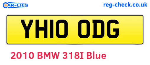 YH10ODG are the vehicle registration plates.