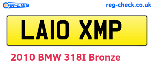 LA10XMP are the vehicle registration plates.