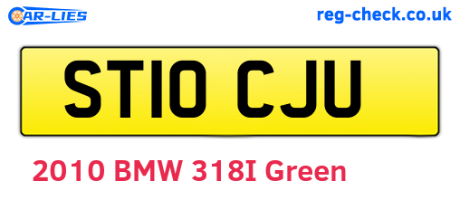 ST10CJU are the vehicle registration plates.