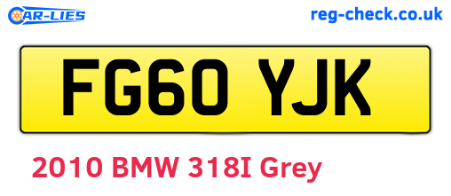 FG60YJK are the vehicle registration plates.