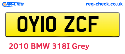 OY10ZCF are the vehicle registration plates.