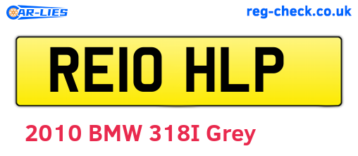 RE10HLP are the vehicle registration plates.