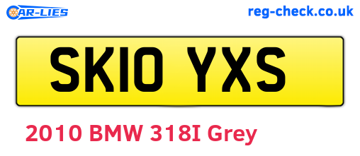SK10YXS are the vehicle registration plates.