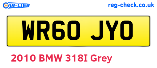 WR60JYO are the vehicle registration plates.