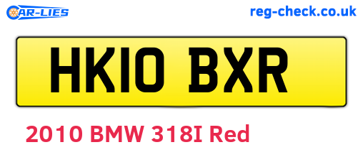 HK10BXR are the vehicle registration plates.