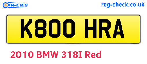 K800HRA are the vehicle registration plates.