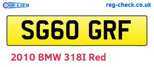 SG60GRF are the vehicle registration plates.