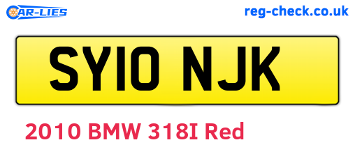 SY10NJK are the vehicle registration plates.