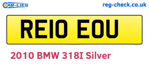 RE10EOU are the vehicle registration plates.