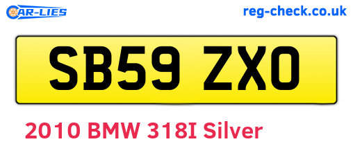 SB59ZXO are the vehicle registration plates.