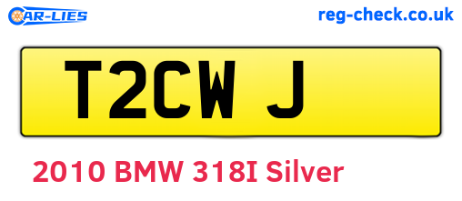T2CWJ are the vehicle registration plates.