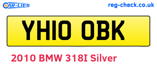 YH10OBK are the vehicle registration plates.