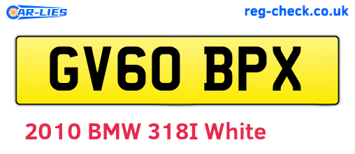 GV60BPX are the vehicle registration plates.
