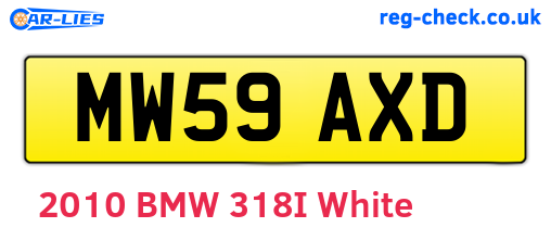MW59AXD are the vehicle registration plates.