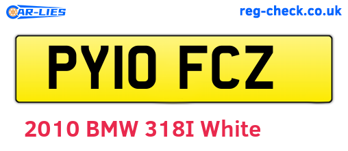 PY10FCZ are the vehicle registration plates.