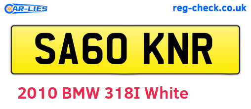 SA60KNR are the vehicle registration plates.