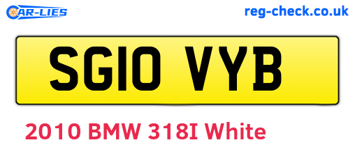 SG10VYB are the vehicle registration plates.