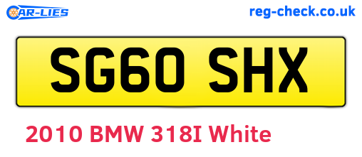 SG60SHX are the vehicle registration plates.