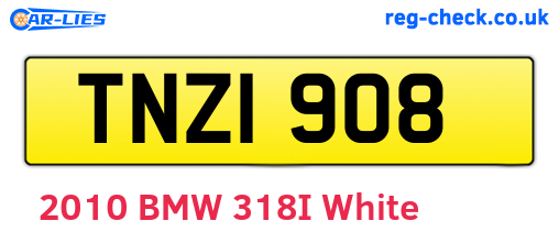 TNZ1908 are the vehicle registration plates.