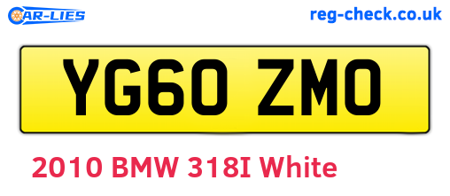 YG60ZMO are the vehicle registration plates.
