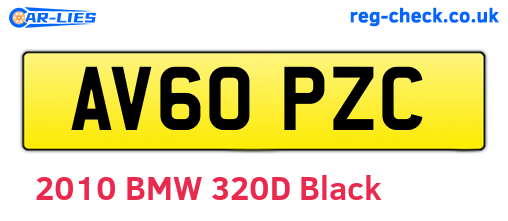 AV60PZC are the vehicle registration plates.