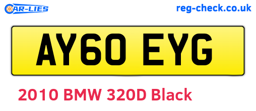 AY60EYG are the vehicle registration plates.