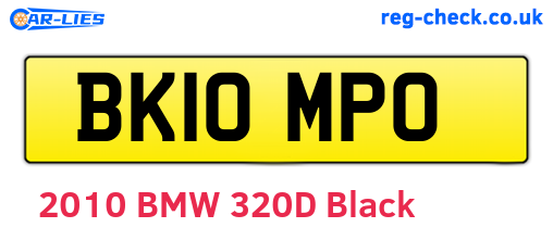 BK10MPO are the vehicle registration plates.