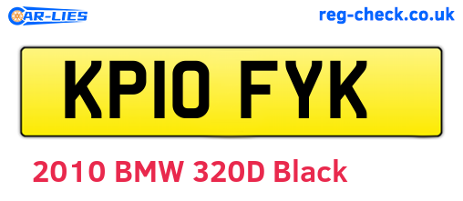 KP10FYK are the vehicle registration plates.