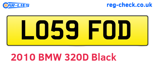 LO59FOD are the vehicle registration plates.