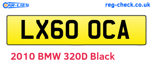 LX60OCA are the vehicle registration plates.