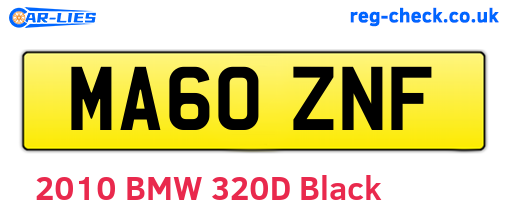 MA60ZNF are the vehicle registration plates.