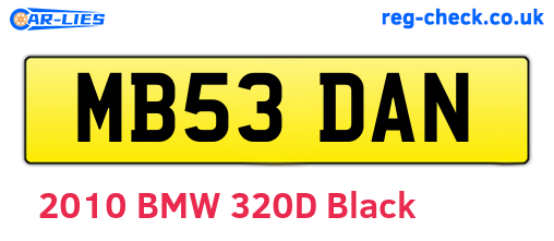MB53DAN are the vehicle registration plates.