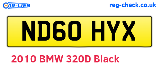 ND60HYX are the vehicle registration plates.