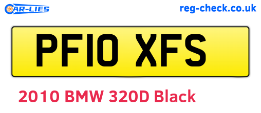PF10XFS are the vehicle registration plates.